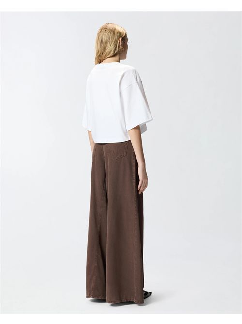 T-shirt cropped con ricamo Love Birds PINKO | 106814A3AM/Z04